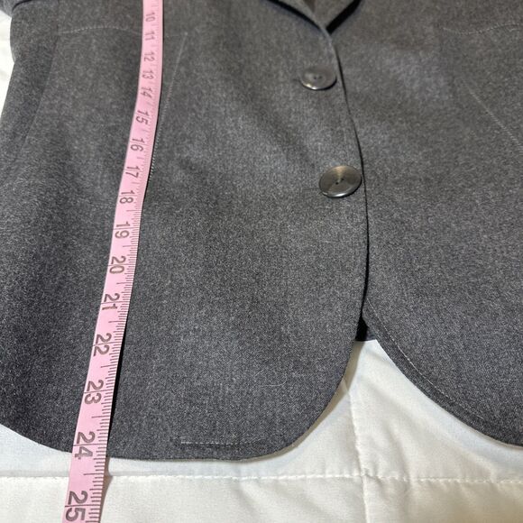 Zanella Women's Grey Wool Two Button Blazer Jacket Sz 12 Made in Italy - Picture 8 of 12